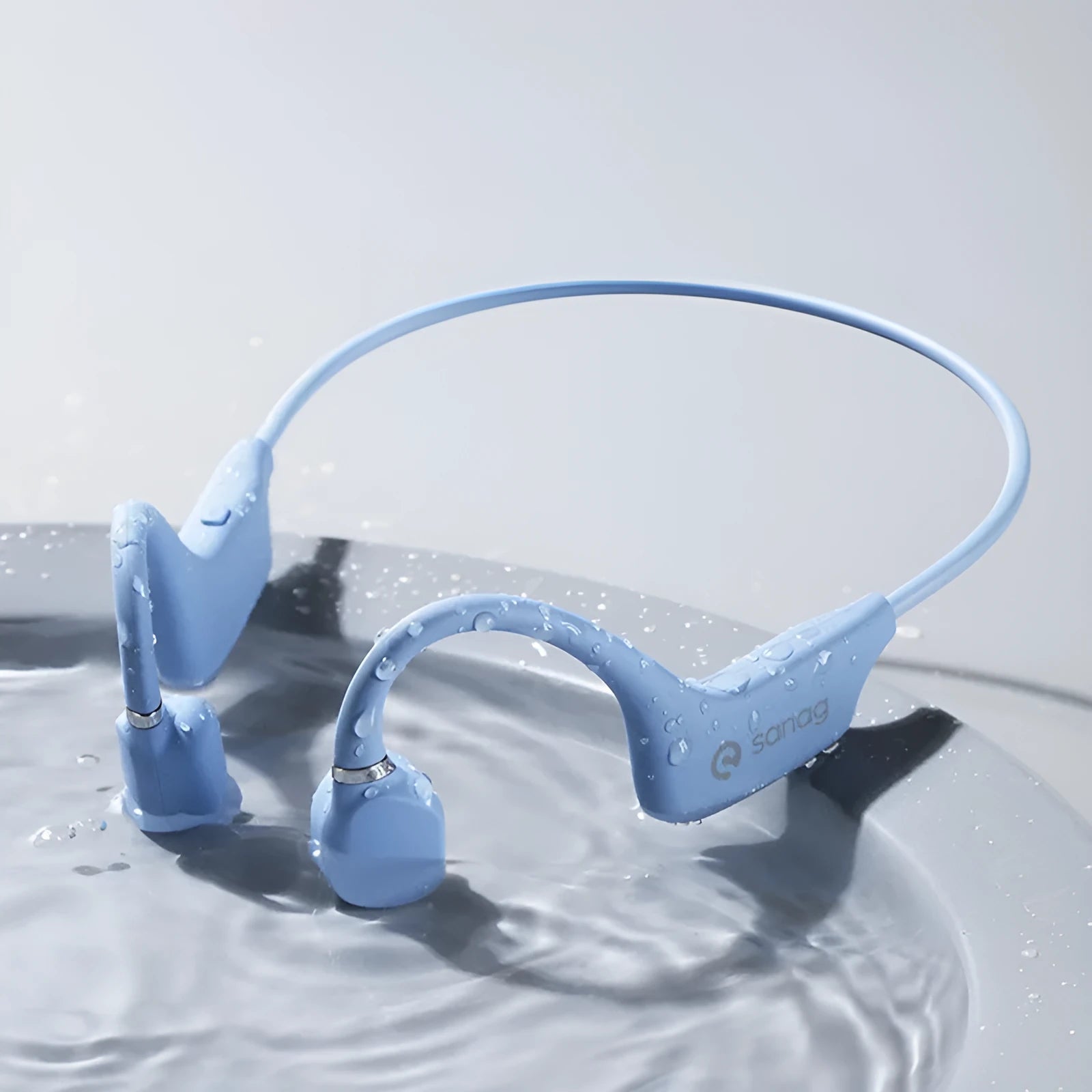 Bone conduction Bluetooth wireless headset in neck-hanging design for sports running