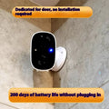 Indoor wireless battery surveillance camera with compact ball design on included bracket.