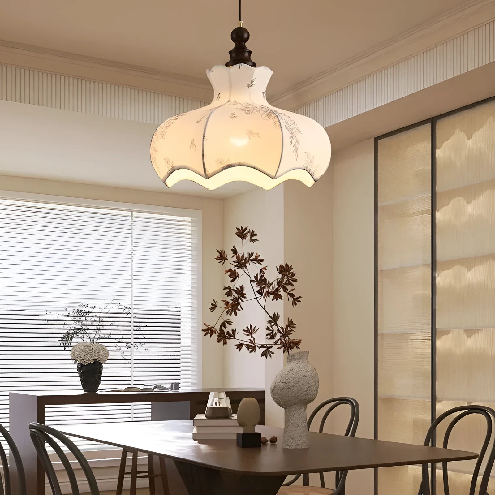 French style retro adjustable dining room chandelier with hardware and wood fabric in large size