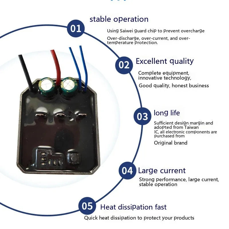 21V brushless lithium-ion angle grinder control panel board 62x52x9.5mm for power tool repair