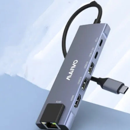 Aluminium Steam Deck docking station with HDMI, Ethernet, and USB ports on a 15cm cable.