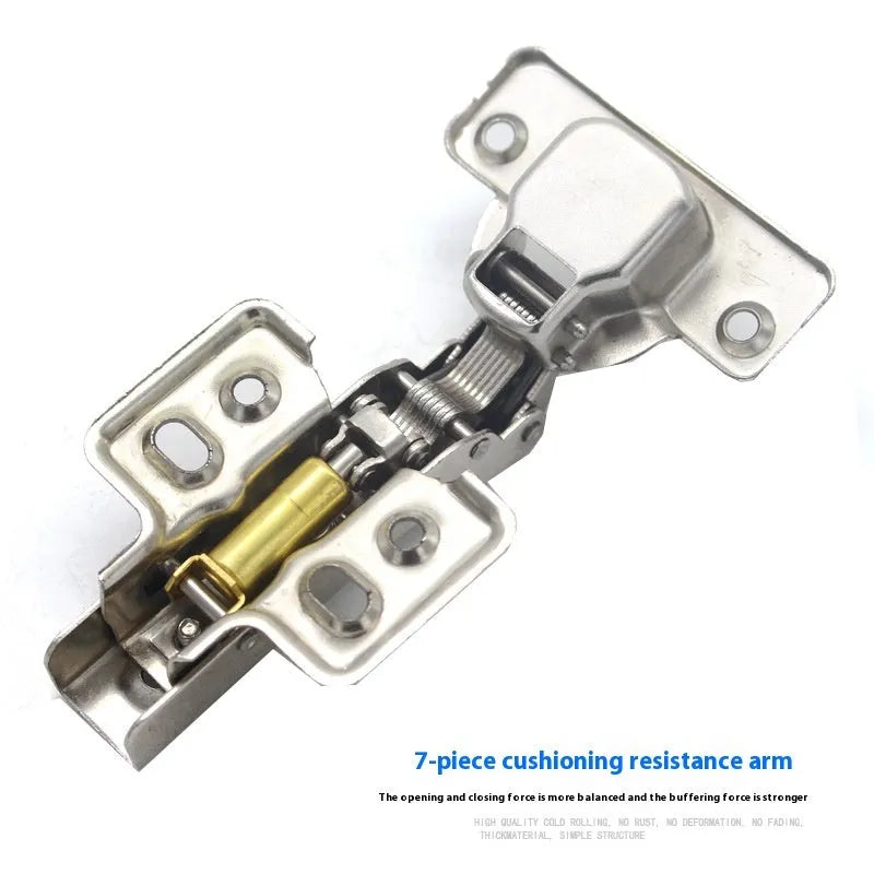 761 nickel-plated cold rolled steel hydraulic damping hinge for cabinets, shown in straight, middle, and large bend types.