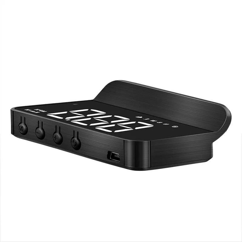Car HUD head-up display with 3 inch LED backlit screen and GPS input in compact ABS PC housing