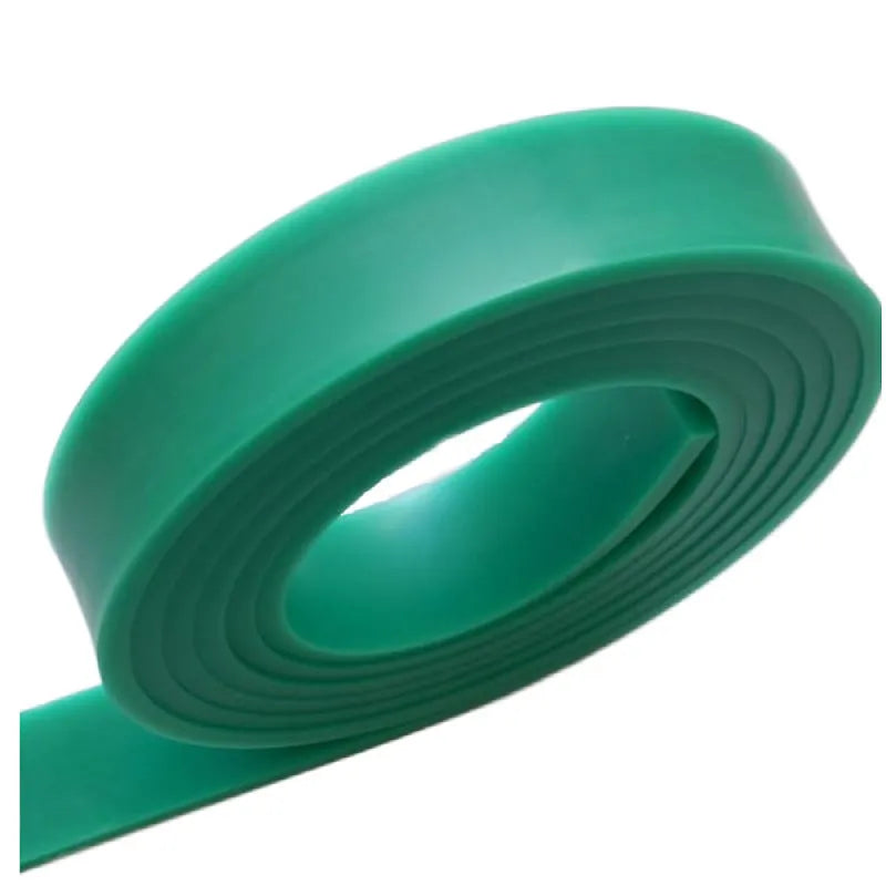 Green aluminium alloy squeegee with a 50cm long metal handle and 10cm wide blade.