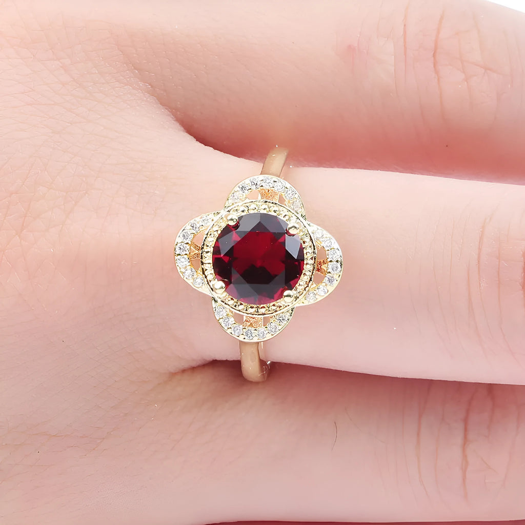 Fruit-shaped zircon ring with an electroplated copper band in sizes 7, 8, and 9.