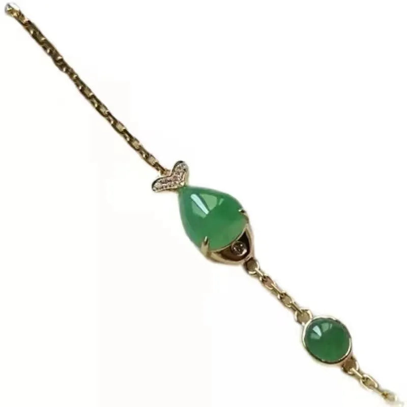 Yellow gold colour electroplated retro style women's bracelet with copper and plastic construction