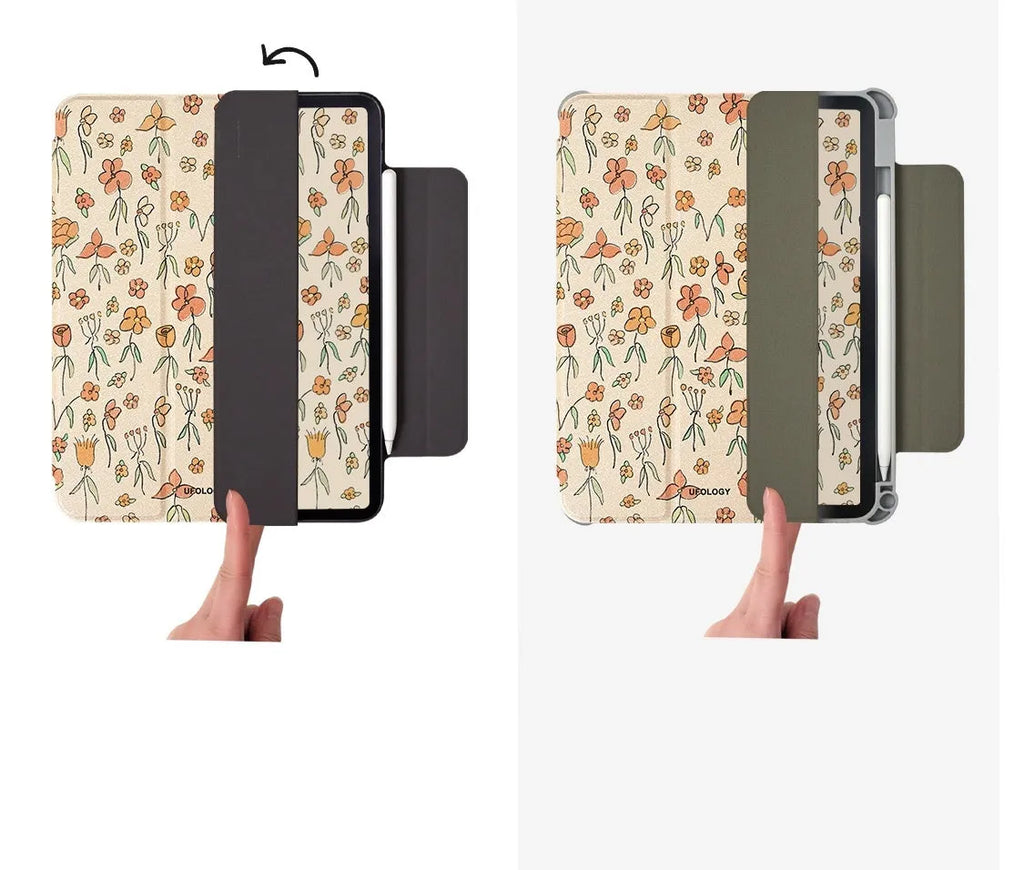 Microfiber leather tablet case with magnetic double-sided clip for iPad Air 5 10.9 inch
