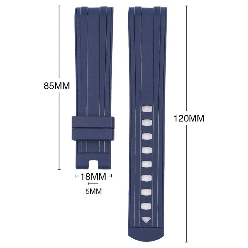 Original style watch strap with silver buckle shown in multiple colour options including Army Green, Sapphire Blue, and Black.