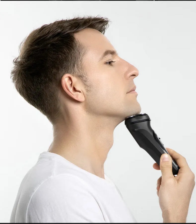 Men's portable rechargeable electric shaver Black D1 with USB charging and floating cutter head