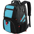 Large USB backpack in black with curved shoulder straps and waterproof Oxford cloth construction