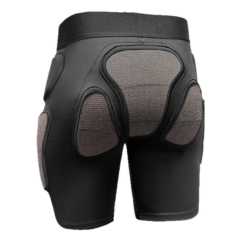 X-ray diffraction skiing protective gear set showing hip pads and knee pads for anti-fall cushioning