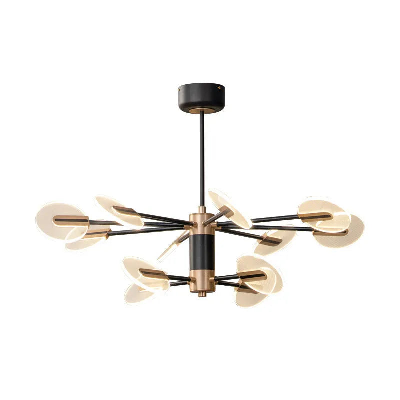 Iron frame and acrylic body LED chandelier pendant light with multiple heads