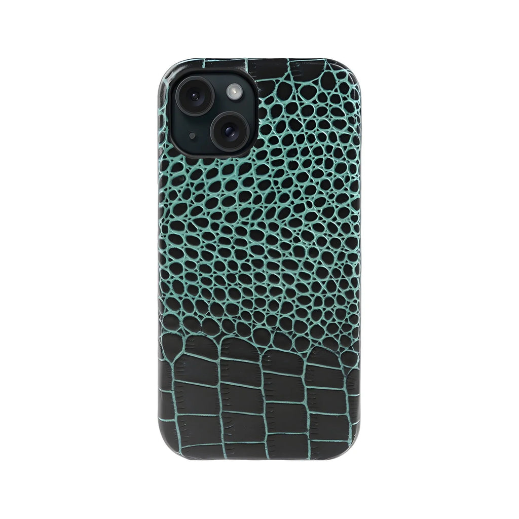 Anti-fingerprint genuine leather half pack phone case in black for Apple iPhone 14 Pro