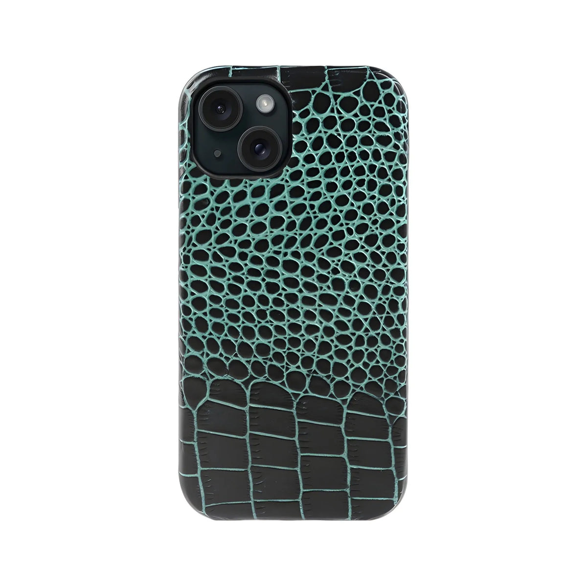 Anti-fingerprint genuine leather half pack phone case in black for Apple iPhone 14 Pro