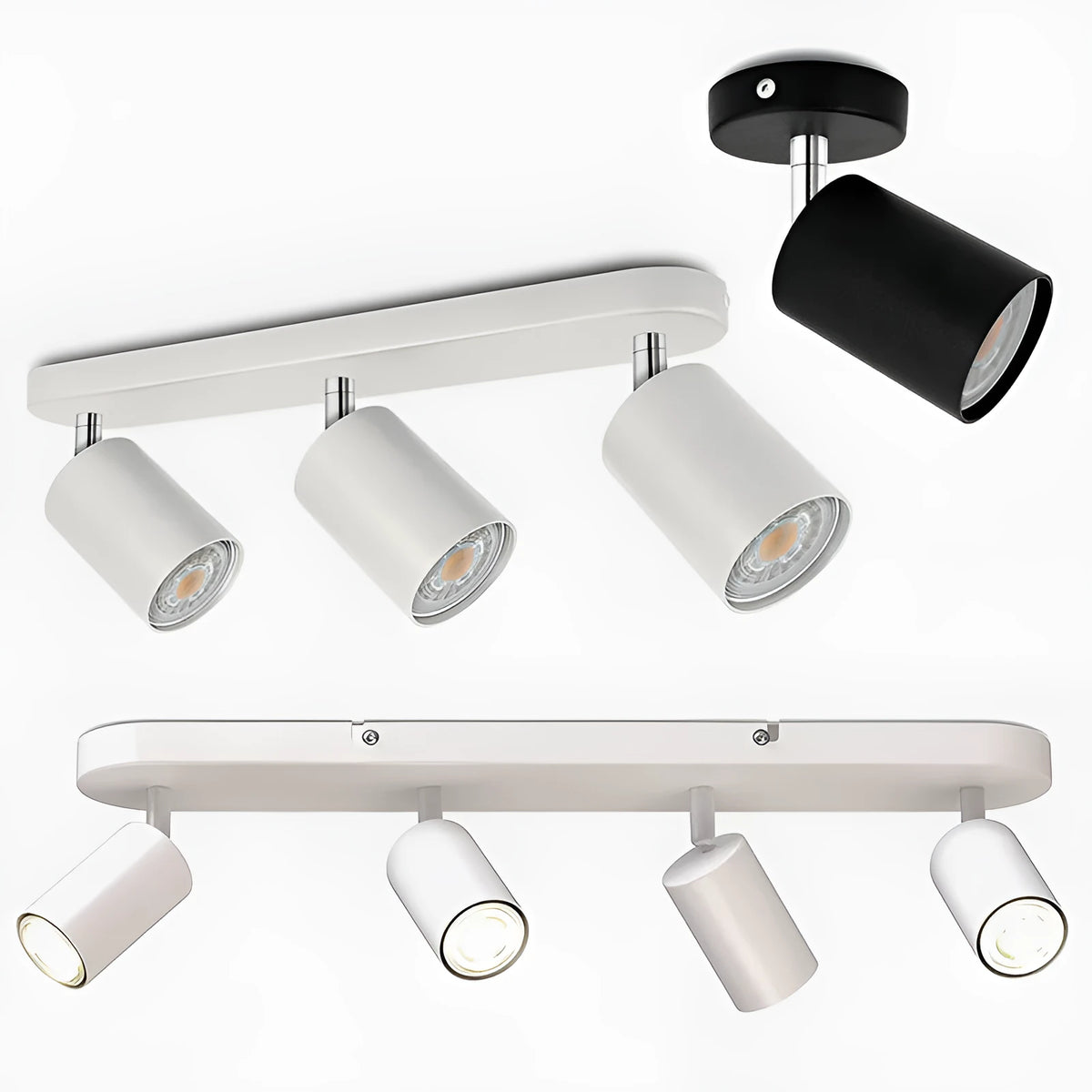 Anti-glare ceiling lamp with aluminium shell in white finish, wall control type, modern simplicity style for home decoration