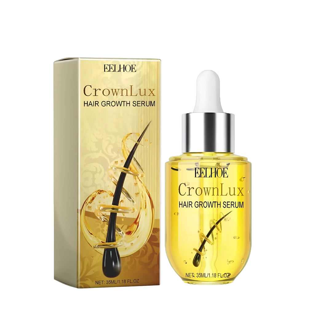 Hair growth serum bottle and massage comb, 3.2x8.3cm size, PET material, set on white background