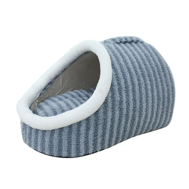 Thickened three-dimensional cat nest bed in macaron design with soft cloth material