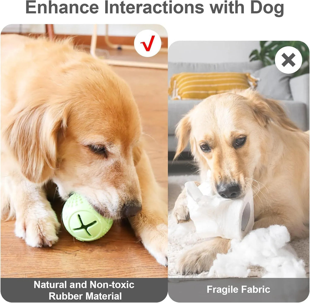 Blue bone-shaped natural rubber dog chew toy with textured surface for teeth cleaning