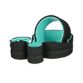 Yoga wheel four-piece set with black skin finish and green tube construction on a yoga mat