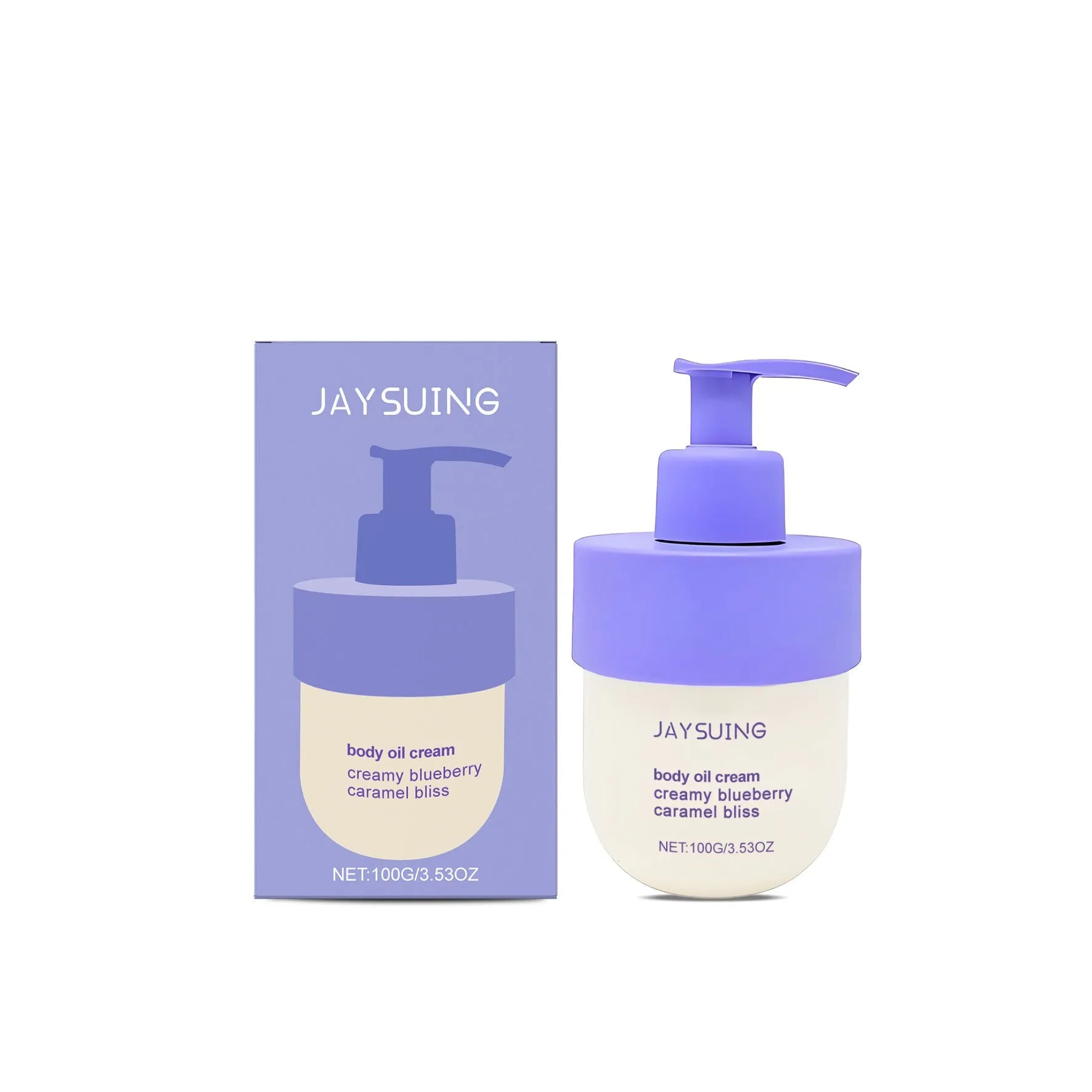 Blueberry caramel body cream in 114g jar with natural extract formulation