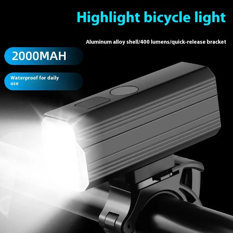 Mountain bike night riding lights with aluminium alloy body and silicone mounting bracket