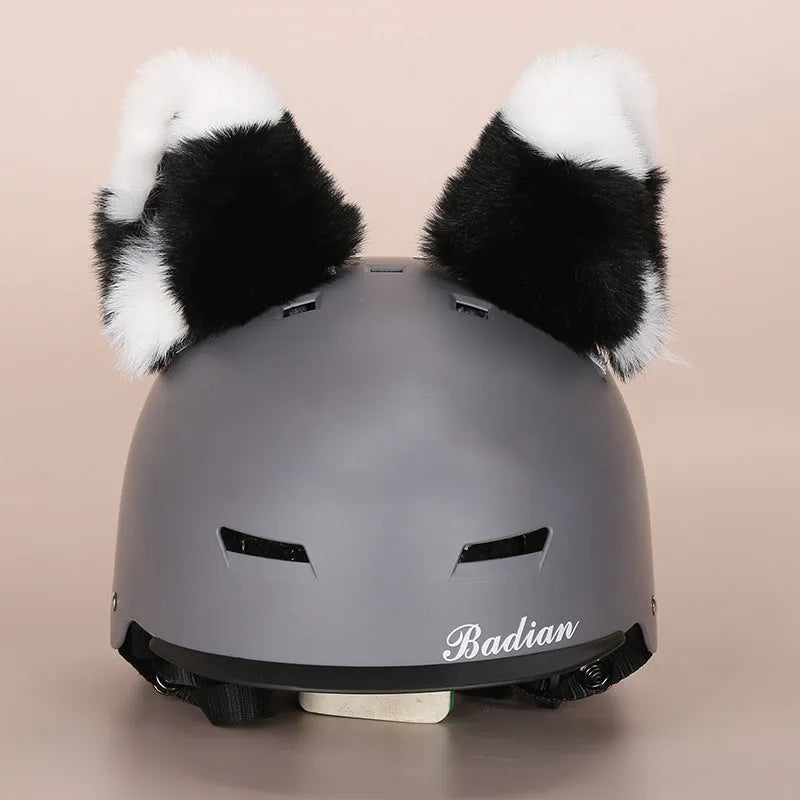 Cartoon plush fabric motorcycle helmet cover decorative accessory