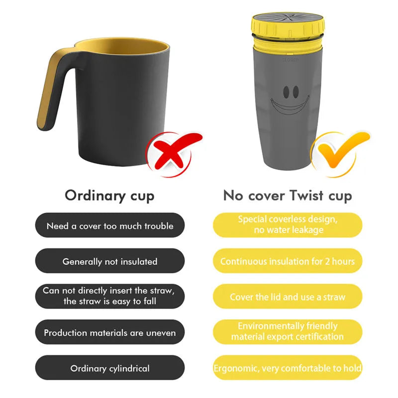 300ml double-walled travel cup with twist-top seal in cartoon pattern design