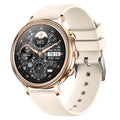 V60 smart watch with black silicone strap showing 1.39-inch TFT screen and heart rate monitoring display