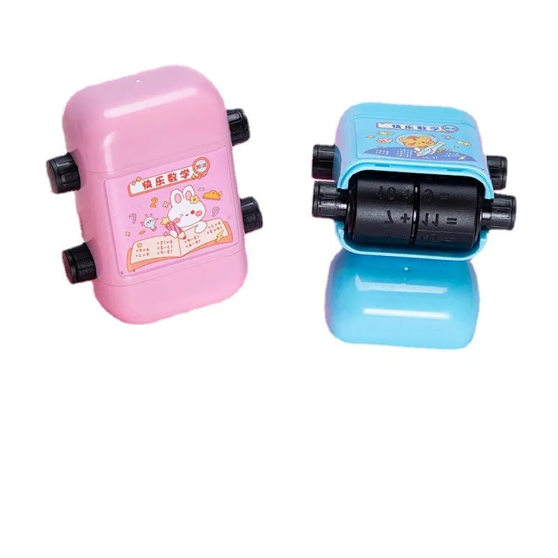 Plastic children's maths seal in cuboid shape for arithmetic practice with colour-coded variants