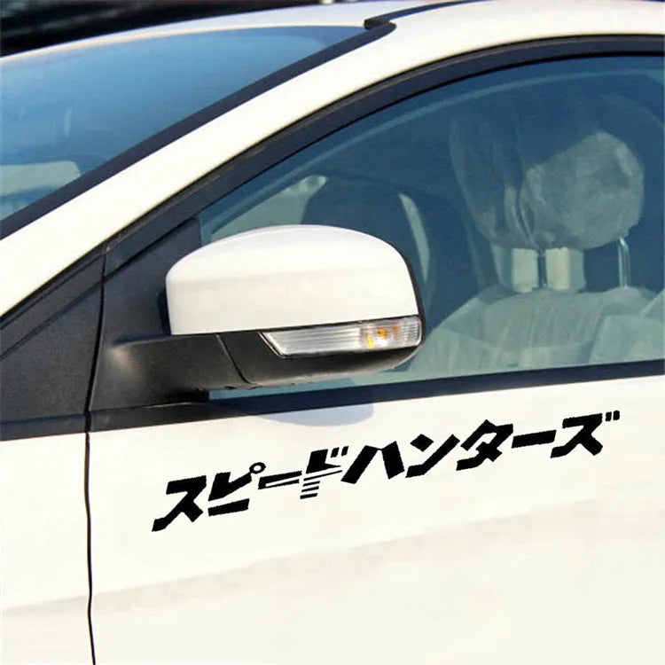 35cm square reflective Japanese car sticker on vehicle surface