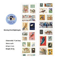 Roll of 55mm wide, 2m long coated paper stamp sticker tape in a retro pattern for journal decoration.