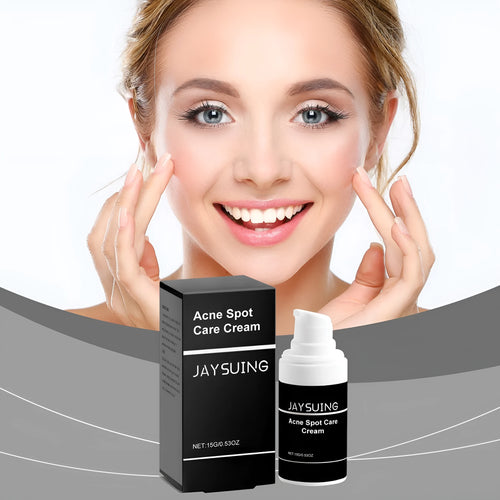 15g tube of acne cream with mint leaf, tea tree oil, and aloe leaf ingredients