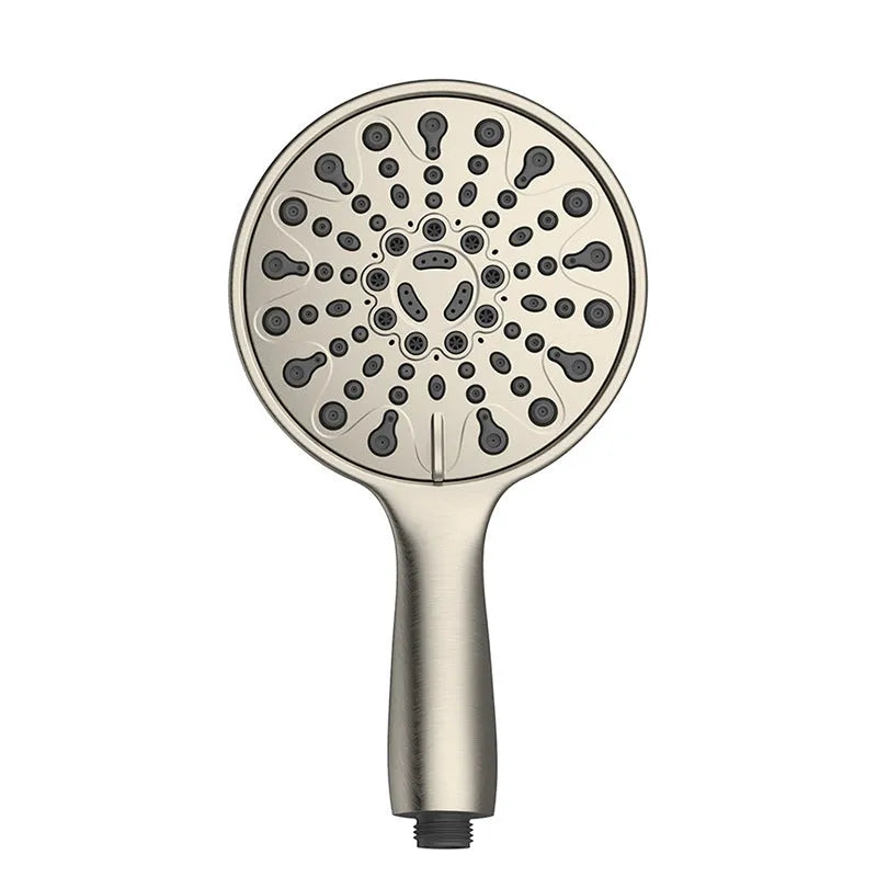 6-inch handheld shower head with electroplated finish showing six function selector