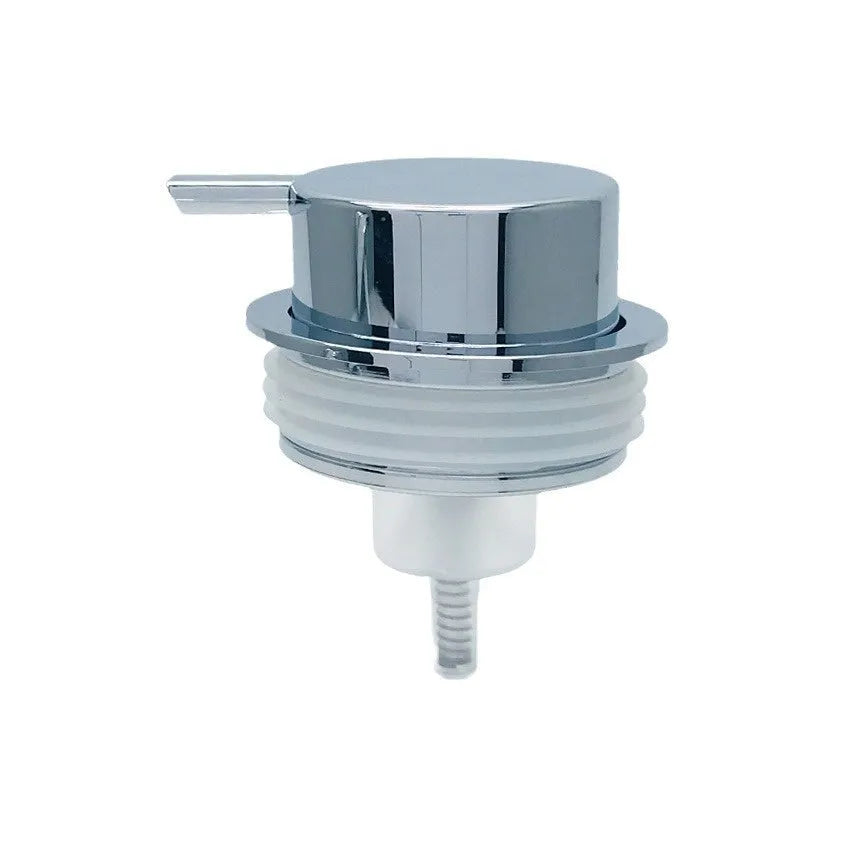 ABS plastic facial cleanser foam pump with large head in a metallic finish