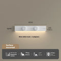 Movable induction lamp rail socket for sideboard cabinet, aluminium alloy track, phosphor tin bronze conductors, black white or grey