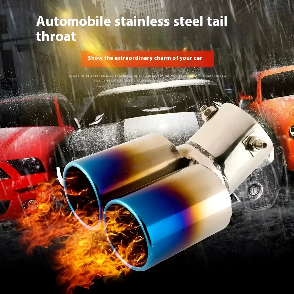 Stainless steel car exhaust pipe muffler tail hood decoration in Double Baked Blue finish