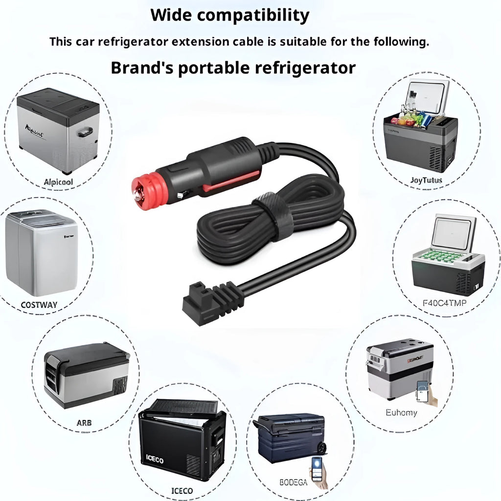 2.5m car refrigerator cigarette lighter extension cable with gold plated terminals