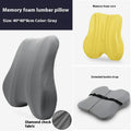 Grey lumbar support cushion for office chairs, size 40x40x8cm