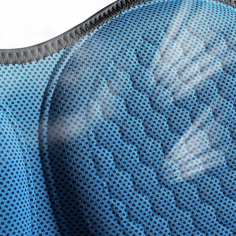 Honeycomb patterned gel car seat cushion in one of six colour options, showing 40x35 cm dimensions.