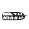 Black ABS fog lamp grille for Audi A3 S3 front bumper, 2013-2016 model years