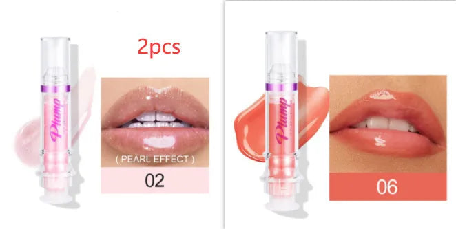 New Tube liquid lip gloss with mirror finish in six colour options showing glossy application