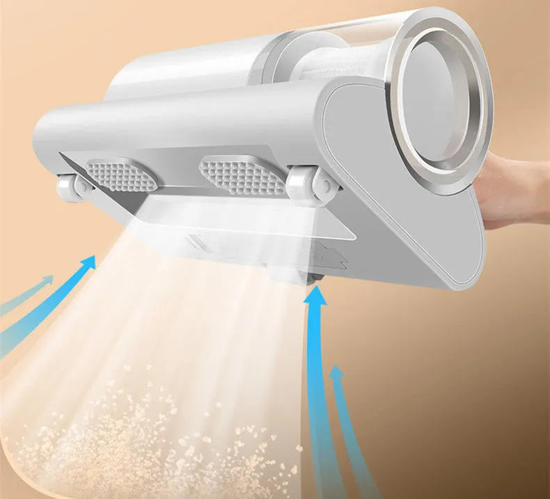 White wireless mite removal instrument with 300W power, ultraviolet sterilization, and USB charging for household beds