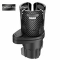 Car cup holder modification accessory in carbon fibre or matte ABS plastic for centre console upgrade