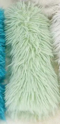 Blue, green, pink, and white cat plush toy pillows measuring 27cm by 10cm.