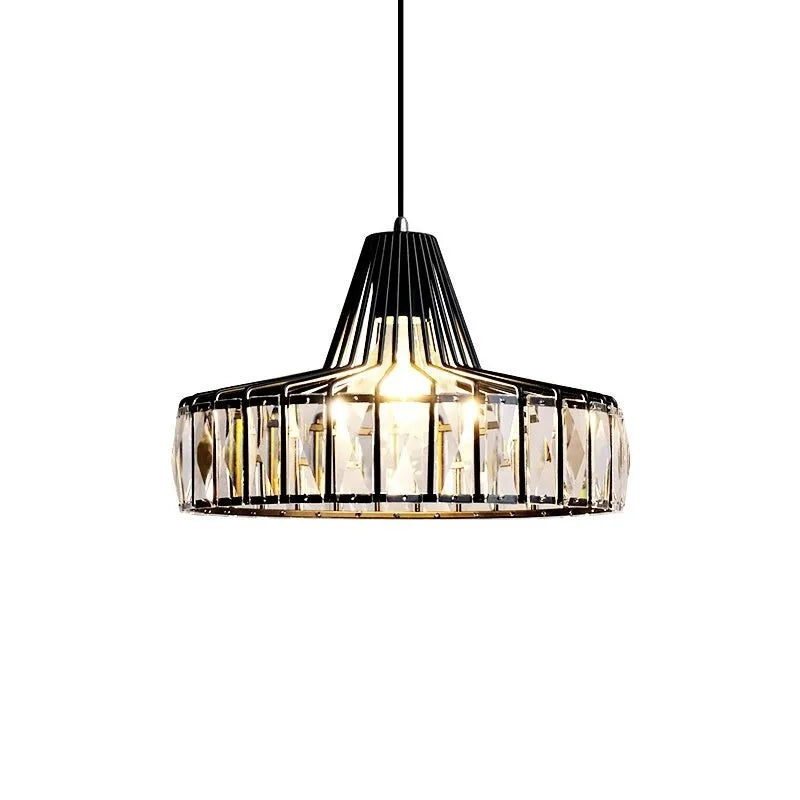 Modern crystal chandelier drop light in gold finish with LED colour change settings