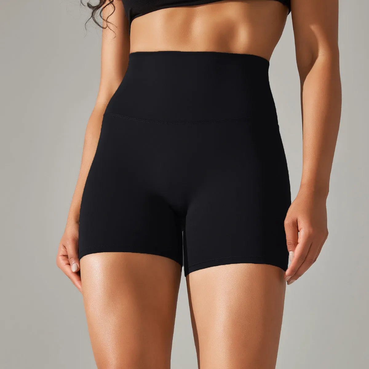 Dark green high waist women's fitness tights made from nylon spandex fabric.