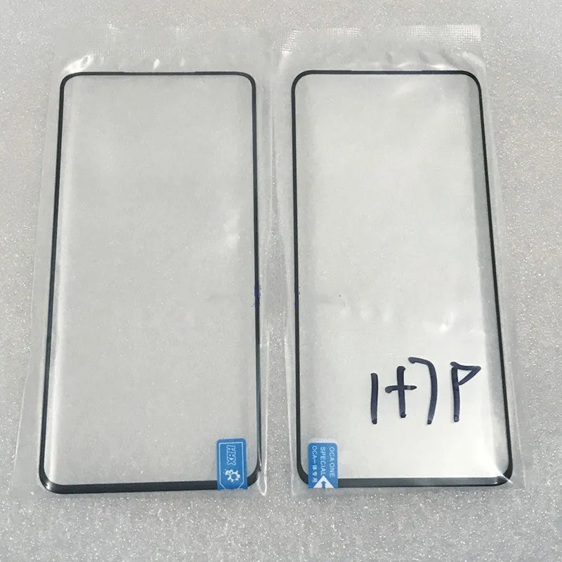 OnePlus 7 Pro replacement touch screen assembly showing glass panel and components