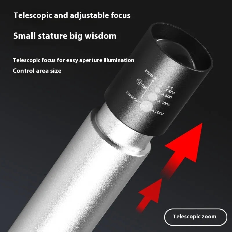 Black and silver aluminium red light therapy mosquito repellent lamp with torch function