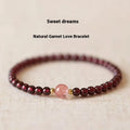 Natural garnet bracelet for women with 4mm or 6mm beads and U-shaped clasp