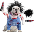 Bloody doll style pet costume with sand carving decoration for dogs and cats